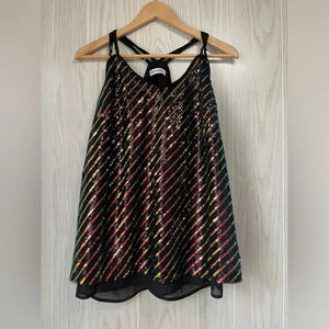 GRACE KARIN Sleeveless Sparkle Shimmer Camisole Sequin Tank Tops Size 2XL EUC